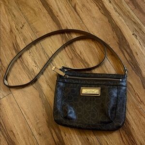 Calvin Klein Dark Brown Logo Crossbody Bag